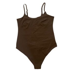 Pinsy Bonded Spaghetti Shapesuit Scoop Brown L
